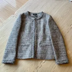 m*す様 セオリー theory ノーカラー ツイードジャケット