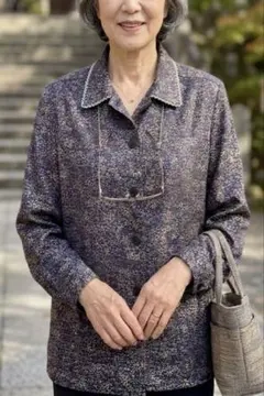 【新品タグ付き】着脱らくらく♪ 華やかミセスブラウス L寸（大きいサイズ）シニア