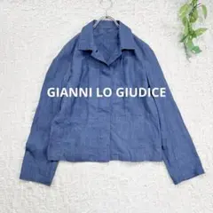 GIANNI LO GIUDICE＊100%リネンシャツジャケット　ブルー　L