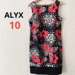ALYXノースリーブひざ丈ワンピース フラワープリント　10