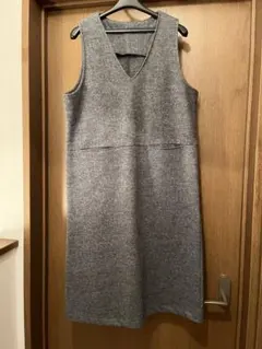 ウール100% グレー ノースリーブ ジャンバースカート