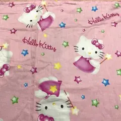 ハローキティ　キティちゃん　はぎれ　布　生地　星　平成レトロ