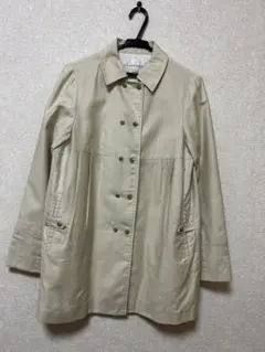 human woman ベージュ ダブルブレスト コート