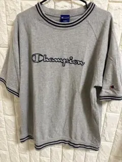 「Champion 半袖スウェット 刺繍ロゴ グレー XL チャンピオン