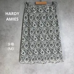 『HARDY AMIES』ハーディエイミス（９号）レーススカート 上品 裏地有りのサムネイル