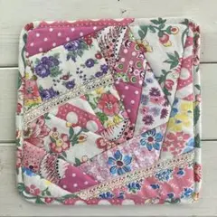 ハンドメイド パッチワーク ラリーキルト チクチク ミニマット