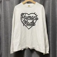HUMAN MADE ロンT ハートロゴ 袖ライン ホワイト M - メルカリ