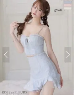 ROBE de FLEURS スパンコールレース×ビジューフェアリーセットアップ