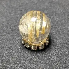 【鋭い極太金針がとにかく目立つ】ゴールドタイチンルチル 8ミリ 粒売り 貫通穴有