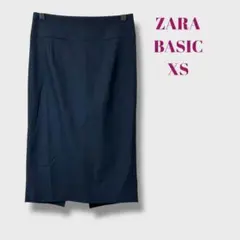 ザラベーシック　レディース　ロングタイトスカート　シンプル　オフィス　黒