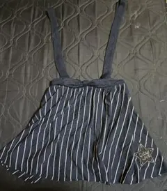 ネイビー ストライプ サスペンダースカート