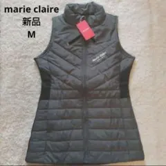 【新品】マリクレールゴルフ 中綿ロングベストチュニック丈 ブラック Mサイズ