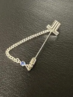 美品 LANVIN COLLECTIONラペルピン 青色ストーン付き ランバン