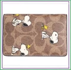 コーチ 二つ折パスケース★COACH★ SNOOPYシグネチャー ウォレット