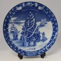 상태좋음 ケンタッキー クリスマス絵皿 1997 KENTUCKY 飾り皿 皿立て付