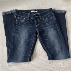 MOUSSY スキニーデニム フリンジ裾 インディゴ