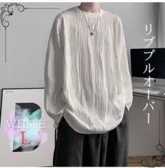 トップス メンズ 白 L Tシャツ 長袖 ゆったり 無地 人気 カジュアル 秋服