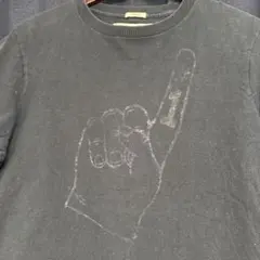 アバクロ　ネイビーT 指プリントXL