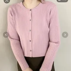 【クリーニング済】LOWRYSFARM 2WAY クロップドカーディガン ピンクのサムネイル