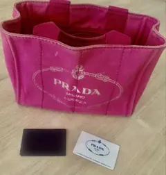PRADA ピンクキャンバスバッグ 保存袋付き　送料無料