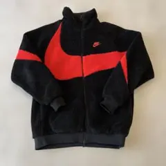 ナイキ ビッグスウッシュ ボアフリースジャケット Lサイズ　ブラック　レッド
