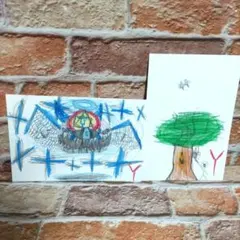 子どもの絵 手作り ポストカード 手描き 葉書オリジナル ハガキ イラスト