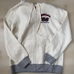 VANS アイボリー フルジップパーカー　裏起毛