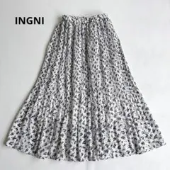 INGNI イング　プリーツフレアロングスカート　小花柄　Mのサムネイル