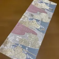 和風テーブルランナー 花柄 金糸刺繍８５