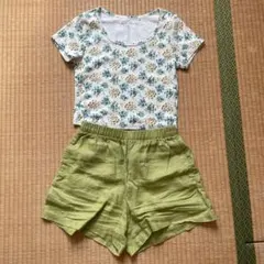 ユニクロMシャツ&H&Mショートパンツ　セットアップ