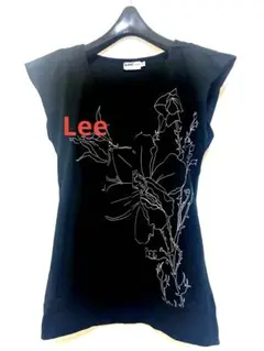 Lee 半袖 Tシャツ ブラック 花 フリーサイズ　黒　フレンチスリーブ 丈長めのサムネイル