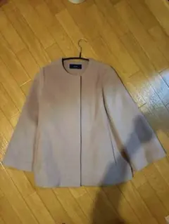 シップス　ノーカラーコート ピンクベージュ 38