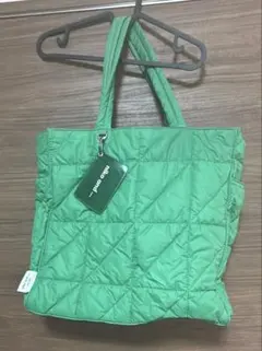 グリーン キルティング トートバッグ