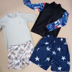 100cm　キッズ水着のまとめ売り　男の子ラッシュガード付き
