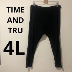 TIME AND TRU レディースボトムス 4Lブラック ブラック ストレッチ