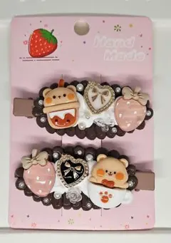 左右2個セット　ホイップデコ　ヘアピン　前髪クリップ　⑯