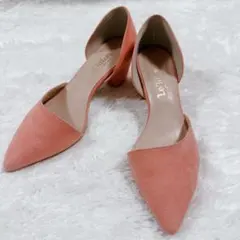 極美品 LE TALON ポインテッドトゥ ミュール パンプス ピンク 23.5