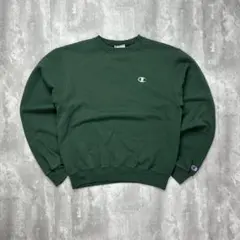 チャンピオン 刺繍ロゴ ワンポイント スウェット グリーン L 5883