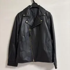 新品☆HARYU ハリュ　シングルライダース　黒　ラム革　レザージャケット　M