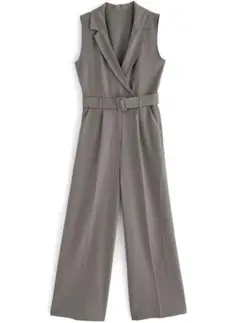 【GRL】ライトグレー ベルト付き ジャンプスーツ Mサイズ