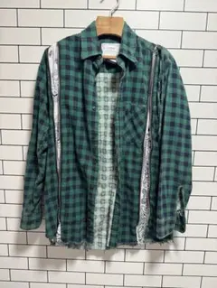 OLD PARK グリーンジッパー　ネルシャツのサムネイル