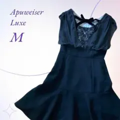 【美品】アプワイザーリュクス／シフォン&レース フレアワンピース