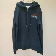 HOLLISTER ホリスター フルジップ　パーカー【 S】ロゴ　裏起毛