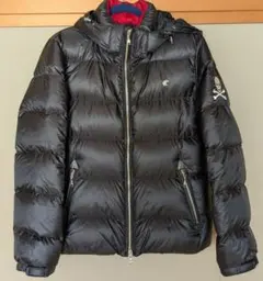 【LOVELESS】フード付き黒ダウンジャケット スカル刺繍