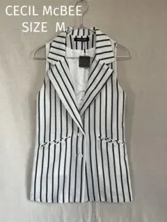 セシルマクビー　新品　Mサイズ　ベスト　ストライプ　ジレのサムネイル