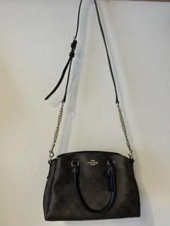 COACH コーチ 2way ショルダーバッグ シグネチャー柄 ブラウン