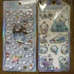 シマエナガ　リボン　ジュエルプチドロップ　ウォーターシール