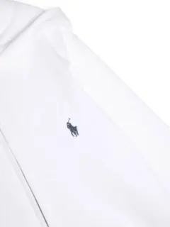 【美品】ポロ ラルフローレン フルジップ パーカー ホワイト 刺繍ロゴXS