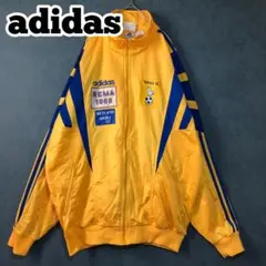 【★adidas×万国旗タグ】XL程度ゆるダボ 刺繍 トラックジャケットジャージ