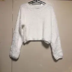 SHEINホワイト クロップド セーター S
